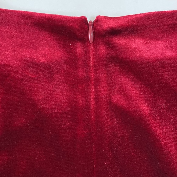 Belle by Badgley Mischka Velvet Sheath Dress Cranberry Red Size 6 - Picture 7 of 9